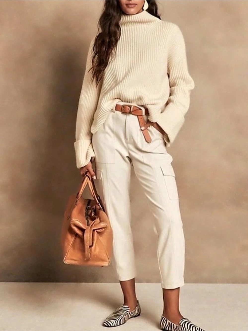 Banana Republic Cargo Pants Cream Color Size 8S